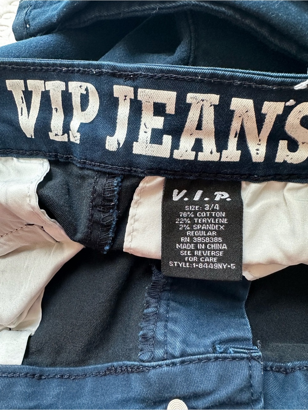 VIP Jeans Women’s Navy Blue Stretch Cotton Blend Jeans